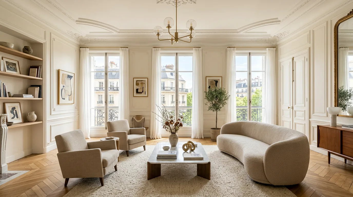 Intérieur d'appartement parisien rénové